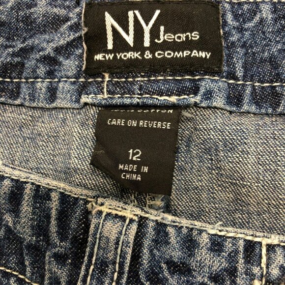 New York Jeans Co Jean Skirt Denim Blue Cargo Womens 12 Midi Above Knee - Picture 4 of 6